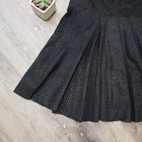 Vintage * Neto Black on Black Print Leather Skirt - Picture 5 of 11